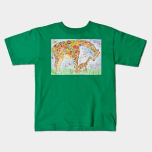 Colourful Giraffe Love Kids T-Shirt